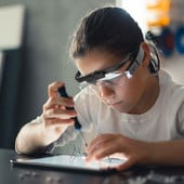 Podesiva lupa s 2 leće, LED svjetlo, traka za glavu, staklena povećala, LED povećala sa svjetiljkom 1,5X20x2,5X3,5X4,0X4,5X