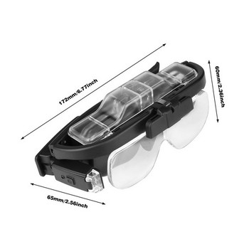 Регулируема лупа с 2 лещи LED светлина лента за глава Лупа Стъкло LED увеличителни очила с лампа 1.5X20x2.5X3.5X4.0X4.5X