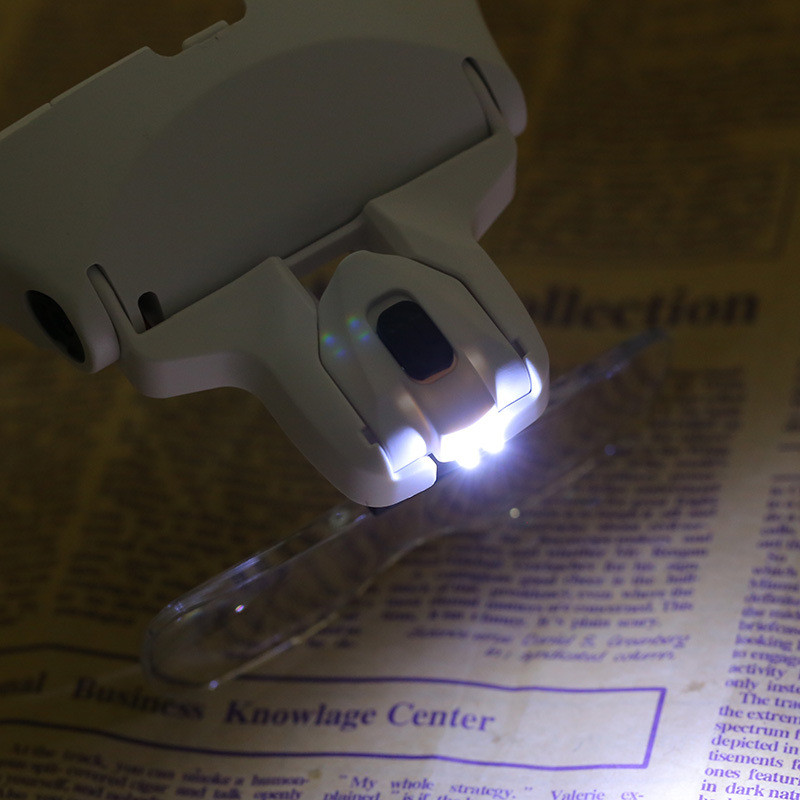 Brilles Lupas stikls ar lampas galvas saiti Led palielināmais stikls lasīšanai, meklējot tualetes piederumu komplektus vecākiem cilvēkiem