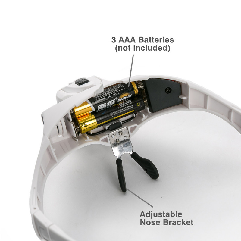 Brilles Lupas stikls ar lampas galvas saiti Led palielināmais stikls lasīšanai, meklējot tualetes piederumu komplektus vecākiem cilvēkiem