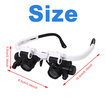 2022 8X/23X двойно око LED лампа Лупа Очила Очила Лупа Лупа Часовник Бижута Измерване Стъклени очила