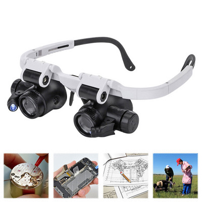 2022 8X/23X Double Eye LED lamp luup prillid prillid luup luup kell ehted mõõtmisklaasid prillid