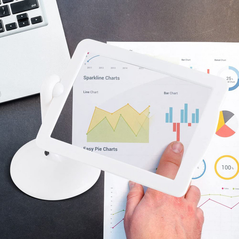 Praktická LED zväčšovacia lupa na čítanie, stolová lampa, jasnejšia lampa pre staršie čítanie, multifunkčné čítacie nástroje