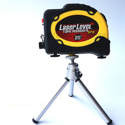 3 viename lazerinio lygio infraraudonųjų spindulių linijiniai lazeriai su 7,5 m matavimo juostos horizontu vertikalios lygintuvo burbuliukų liniuote, skirta „pasidaryk pats“ dekoravimo įrankiams