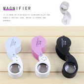 40X juvelyrų lupų sulankstomas didintuvas su LED šviesa Nešiojamas sulankstomas didinamasis stiklas, apšviestas didinamasis stiklas, monetų papuošalai