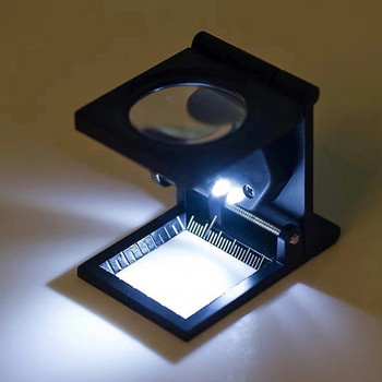 Πτυσσόμενος φακός μεγεθυντικού φακού μικροσκοπίου 1 τεμ 28 mm 10X με ζυγαριά για υφασμάτινο οπτικό μίνι πτυσσόμενο εργαλείο μεγεθυντικού φακού