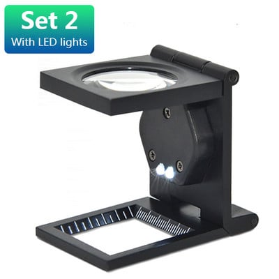 1 ks 28 mm 10X mikroskop skladací lupový stojan s lupou a stupnicou pre textilný optický mini skladací lupový nástroj