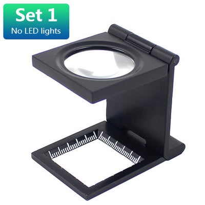 1 ks 28 mm 10X mikroskop skladací lupový stojan s lupou a stupnicou pre textilný optický mini skladací lupový nástroj