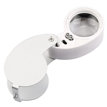 40X Mini Loupe Illuminated Magnifier Glass Eye Jewelers Φώτα LED Φορητός αναδιπλούμενος μεγεθυντικός φακός για νομίσματα κοσμημάτων Γραμματόσημα αντίκες