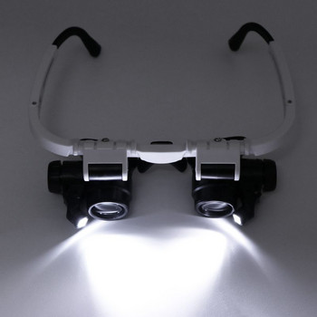 1*LED лупа Очила за носене на глава Лупа LED светлина Бижутерска лупа 4 групи Инструменти за заваряване на лещи Запояване