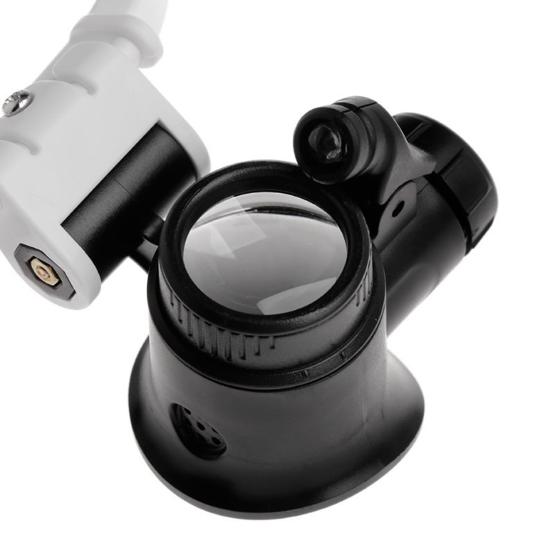 1*LED-s nagyító, fejet viselő szemüveg Nagyító LED-es fény ékszerész nagyító 4 csoport lencse hegesztő forrasztó szerszámok