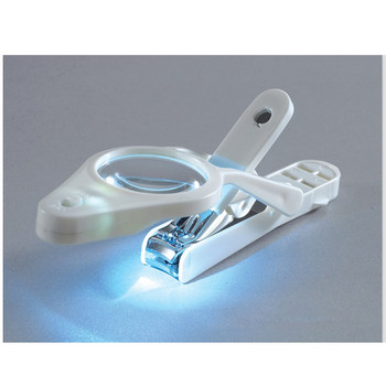 Ръчни ножици за нокти Увеличително стъкло 5X LED лупа Осветени фрези за възрастни деца Специални ножици за нокти Лупа