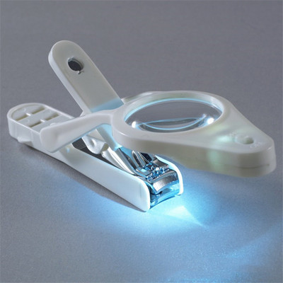 Foarfece de unghii de mână Lupă 5X LED Lupă tăietoare iluminate pentru copii în vârstă Mașini de tăiat unghii dedicate Lupă