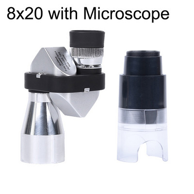 Prijenosni 12x32 mini monokularni teleskop srebrni metalni optički monokular kutnog oblika visoke rezolucije za kampiranje na otvorenom