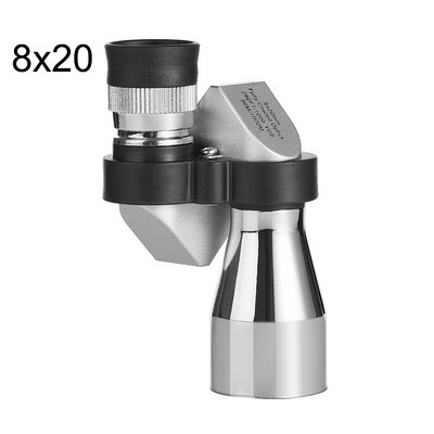 Prijenosni 12x32 mini monokularni teleskop srebrni metalni optički monokular kutnog oblika visoke rezolucije za kampiranje na otvorenom