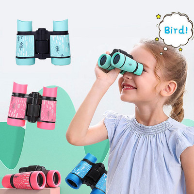 Telescop binocular pentru copii din cauciuc Telescop educațional pentru învățare pentru copii, profesional 4X30mm Telescoape optice pliabile pentru copii