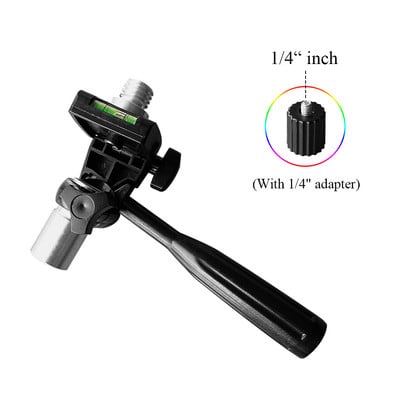 Nastaviteľný adaptér pre laserovú vodováhu MaKeDa pre statív, naklápaciu hlavu a skrutku 1/4" a 5/8" so závitom. Adaptér pre hlavu stojana s konzolou.