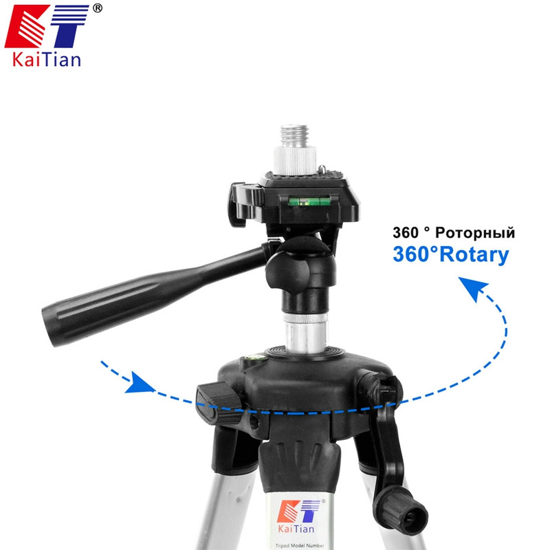 Kaitian 360-stupňový držiak pre statív 4D laserová vodováha s 360-stupňovým otočným nastavením uhla 5/8 alebo 1/4 palca, odnímateľný konektor, vodováhy