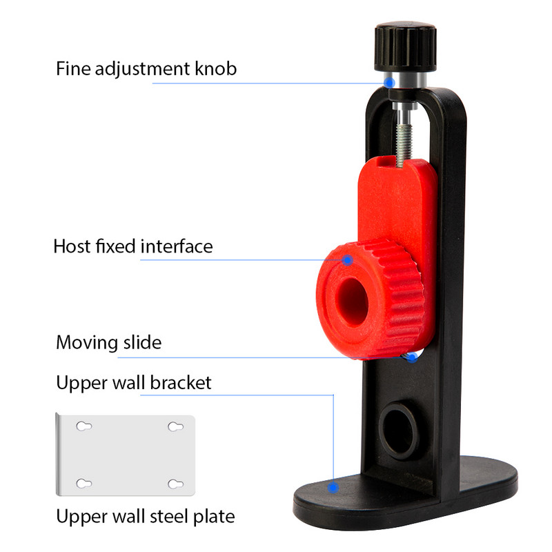 Magnetiline seinaklamber universaalsetele lasertasemetele 1/4" keermega reguleeritav tasandustugi