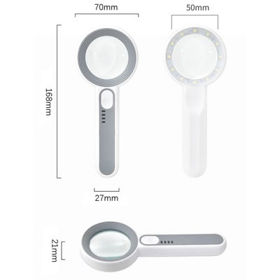 48 Μεγεθυντικός φακός LED 2 Λειτουργίες Ρυθμιζόμενος Αναδιπλούμενος Μεγεθυντικός φακός ανάγνωσης 5x Μεγεθυντικός φακός χειρός Seniors Παιδικά βιβλία