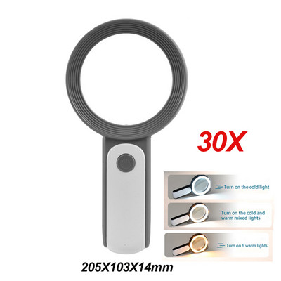 48 Μεγεθυντικός φακός LED 2 Λειτουργίες Ρυθμιζόμενος Αναδιπλούμενος Μεγεθυντικός φακός ανάγνωσης 5x Μεγεθυντικός φακός χειρός Seniors Παιδικά βιβλία