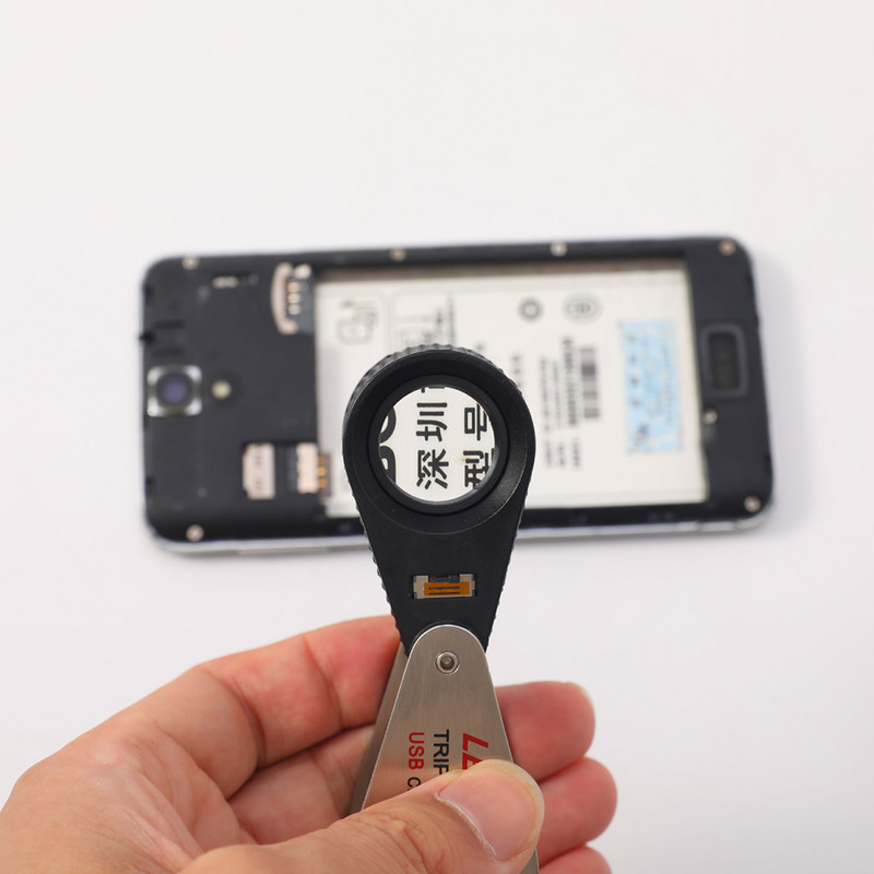 10/20/30X lupa so 6 LED UV svetlom, diamantová lupa na šperky, skladacia lupa, 22 mm trojitá šošovka, optické sklo