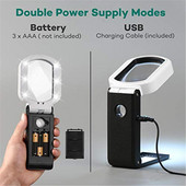 Laetav käeshoitav/seisev luup 9 LED-valgusega luubiga lugemiseks, ehete uurimiseks jne