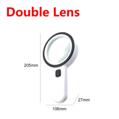 30X rankinis didintuvas 12LED akiniai su apšvietimo mikroskopu didinamojo stiklo lęšis senjorams, skaitantiems papuošalus, laikrodžių taisymui