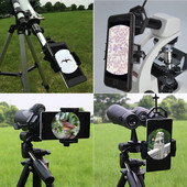 Nastaviteľný univerzálny adaptér pre držiak telefónu, vhodný pre väčšinu telefónov, adaptér pre telefón s teleskopom pre monokulárne aj binokulárne ďalekohľady