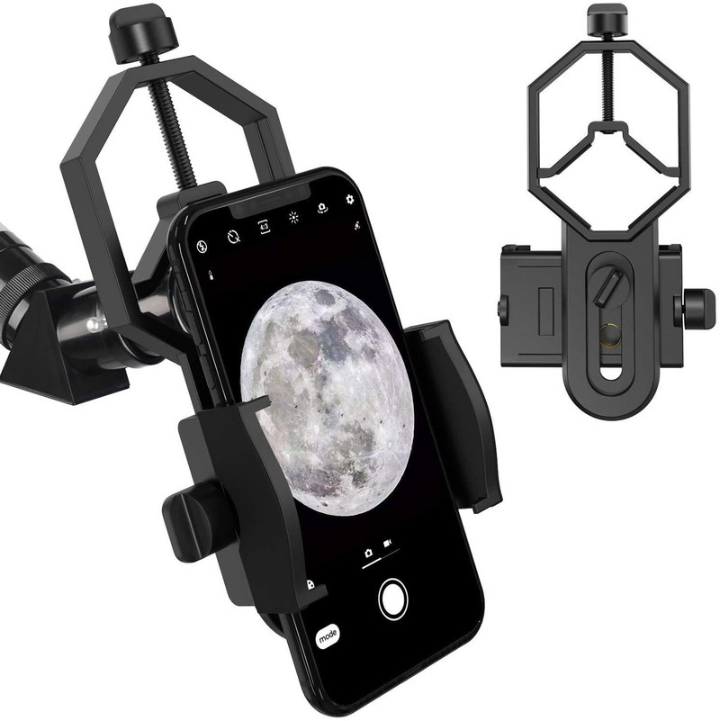 Nastaviteľný univerzálny adaptér pre držiak telefónu, vhodný pre väčšinu telefónov, adaptér pre telefón s teleskopom pre monokulárne aj binokulárne ďalekohľady