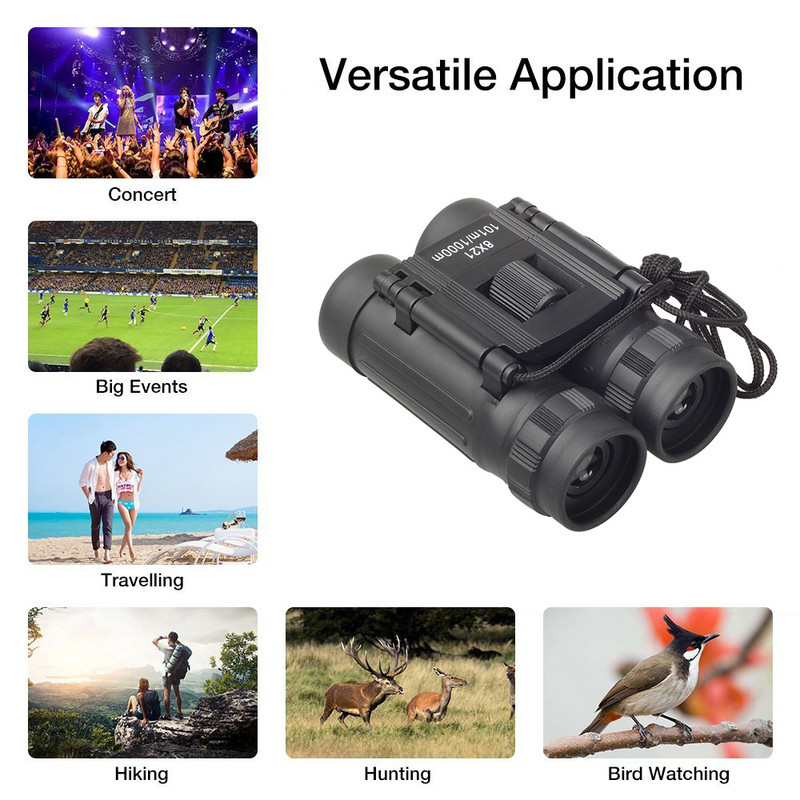 APEXEL 8x21 Zoom Mini Binoclu de buzunar pliabil Telescop Binoclu portabil în aer liber Observarea păsărilor Călătorii Vânătoare Drumeții Sport