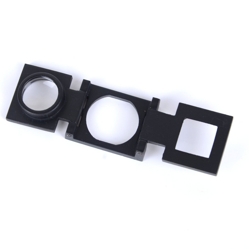 20X fém vonalzó, összecsukható mérleg ruha nagyító K9 optikai lencsék fekete festék spray zsebes nagyító nagyító