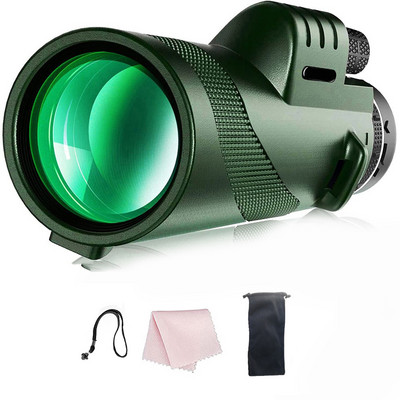 Telescop profesional monocular 80X100 cu trepied pentru telefon Telescop HD cu lumină scăzută pentru observarea păsărilor în aer liber, camping, turism
