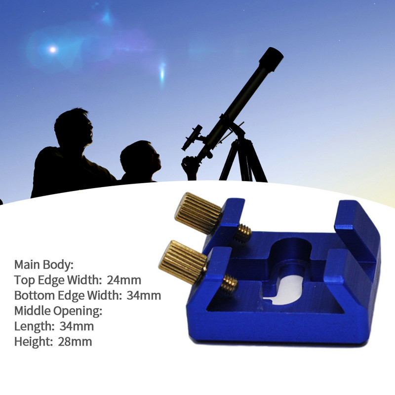 Plākšņu alumīnija sakausējuma stiprinājuma piederumi Vienkārša uzstādīšana, praktiska urbuma sprauga Universāls teleskops Finderscope instrumenta kronšteina pamatne
