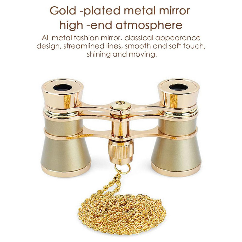 Vanad metallist binoklid filmide vaatamiseks Kokkupandavad ooperikrillid binokkel ketiga optilise läätsega Teater teleskoop Retro