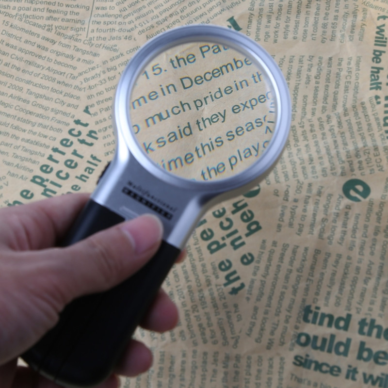 Lupa de citire portabilă de birou 3X Lentilă de lupă cu lumini LED Nou