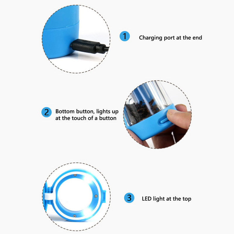 Nagyító tégely és LED fény átlátszó üveg légmentesen záródó tárolóedény Nagyító üvegedény Gyógynövény tartály Penész megelőzés
