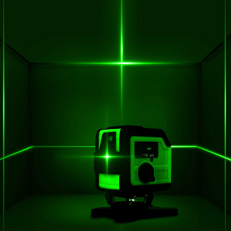 FASGet 5 eilučių lazerio lygio 3D lygiu savaime išsilyginantis 360 horizontalus vertikalus kryžius itin galingas lazerinio lygio nuotolinio valdymo pultas