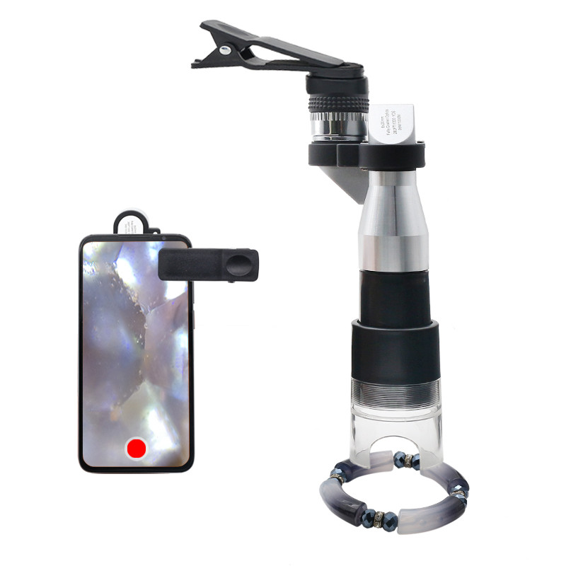 8-násobný vreckový monokulárny ďalekohľad, 30-násobný mini mikroskop s lupou, krytom telefónu, potiahnutým objektívom na pečiatku, pozorovanie vtákov