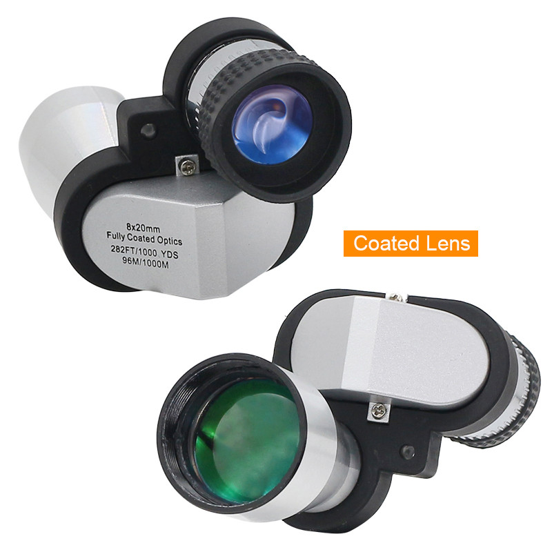 8-násobný vreckový monokulárny ďalekohľad, 30-násobný mini mikroskop s lupou, krytom telefónu, potiahnutým objektívom na pečiatku, pozorovanie vtákov