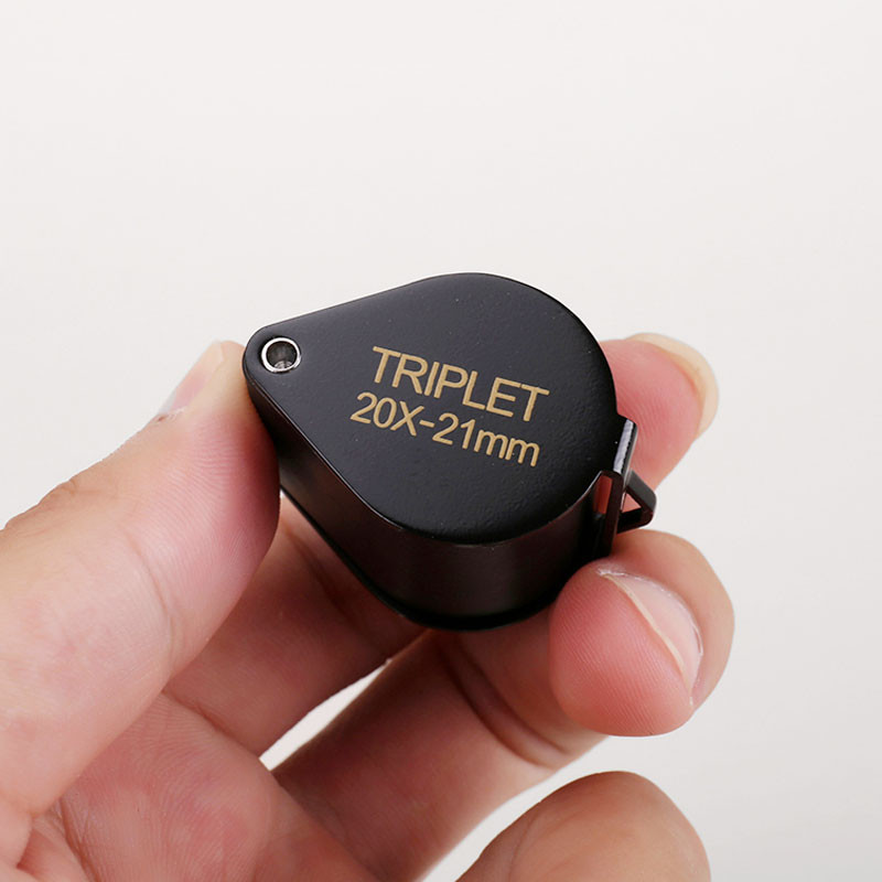 Vrecková HD optická sklenená skladacia lupa na šperky, prenosná identifikácia šperkov, pomocná ruka, ručná lupa 10x, 20x, 30x