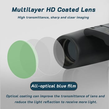 8x21 Професионален бинокъл 8x Zoom Преносим телескоп Бинокъл за слабо осветление за туризъм на открито, наблюдение на птици, пътуване