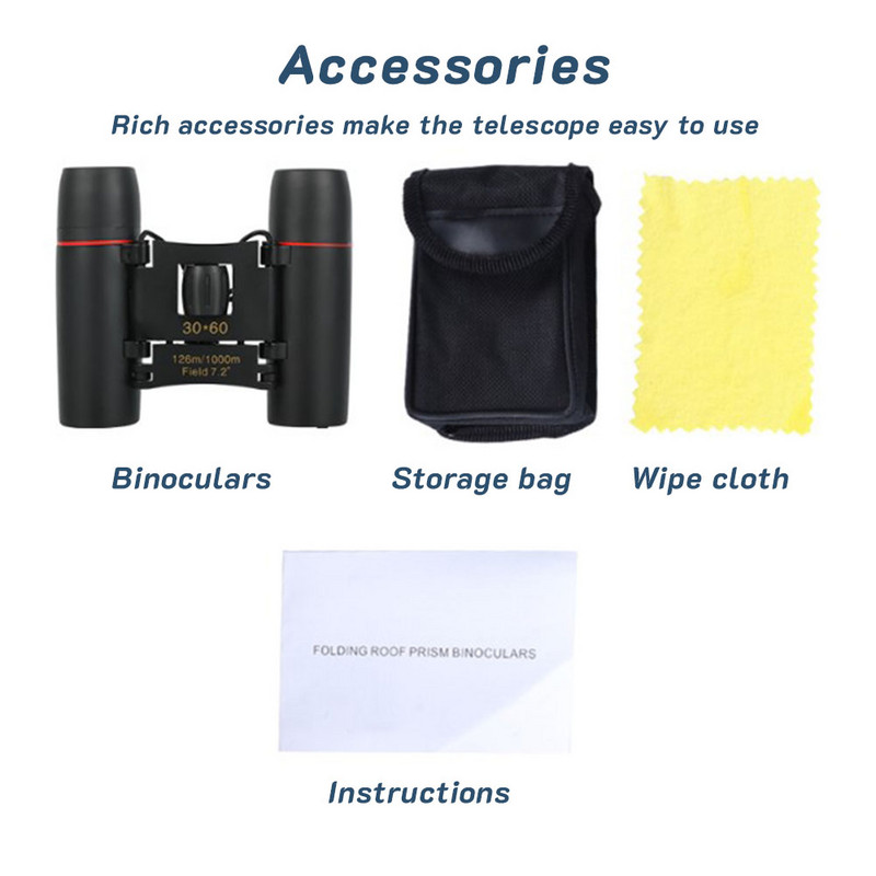 Ďalekohľad 8x21 Profesionálny prenosný ďalekohľad s 8x zoomom, ďalekohľad s nízkym osvetlením, pre outdoorovú turistiku a pozorovanie vtákov, cestovanie