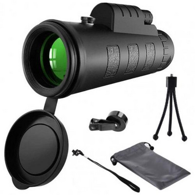 Telescop monocular util Multifuncțional compatibil HD Viziune nocturnă 40 x 60 Busolă Zoom optic Telescop pentru călătorii
