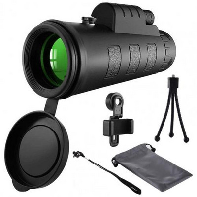 Telescop monocular util Multifuncțional compatibil HD Viziune nocturnă 40 x 60 Busolă Zoom optic Telescop pentru călătorii