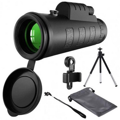 Telescop monocular util Multifuncțional compatibil HD Viziune nocturnă 40 x 60 Busolă Zoom optic Telescop pentru călătorii