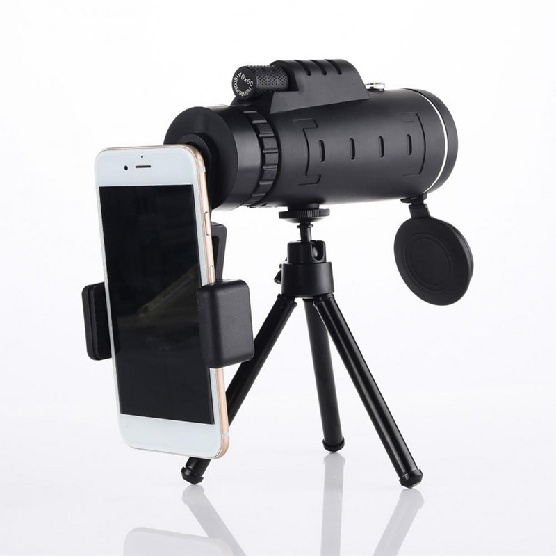 Telescop monocular util Multifuncțional compatibil HD Viziune nocturnă 40 x 60 Busolă Zoom optic Telescop pentru călătorii