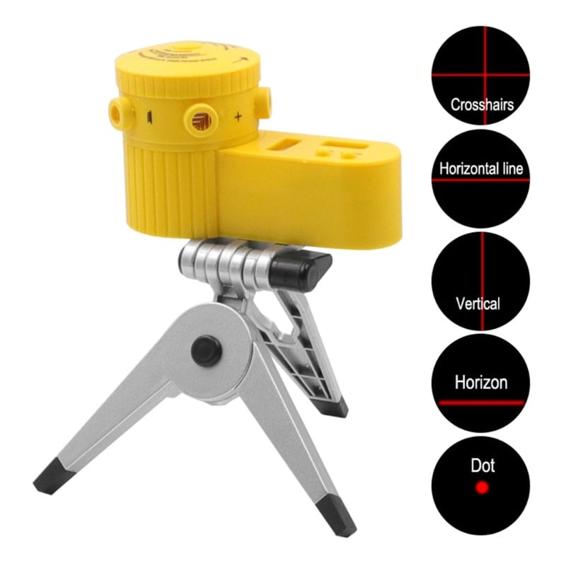 Prenosná vodováha so statívom 4 v 1, meracia čiara/horizontálna/vertikálna/bodová čiara, vlnová dĺžka 630 nm až 680 nm