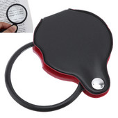 Mini lupă 8x Lupă de buzunar pliabilă, portabilă, sticlă optică, pliabilă, de 50 mm, lupă de citire pentru bijuterii