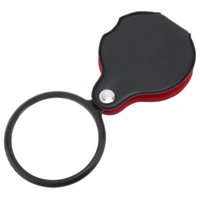 Mini lupă 8x Lupă de buzunar pliabilă, portabilă, sticlă optică, pliabilă, de 50 mm, lupă de citire pentru bijuterii
